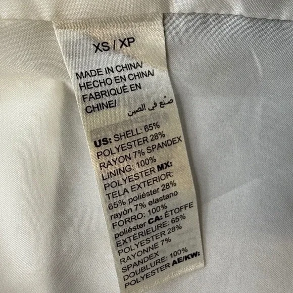 White House Black Market WHBM Trench Coat Blazer White Black XS classy preppy - Picture 9 of 10